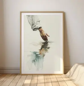 Hand of Jesus Christ, Christian Wall Art , Modern Watercolor Painting, Bible Sketches Artwork, FaithArtCreation Prints ,LDS Home Decor