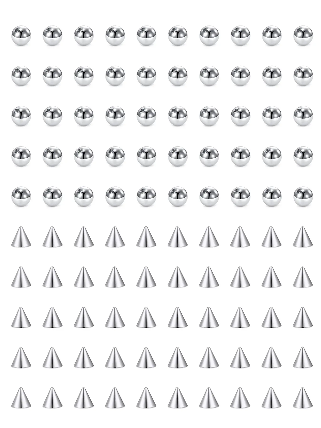 14g 5mm Replacement Balls Piercing Balls Stainless Steel Piercing Barbell Parts, Body Jewelry for Industrial Belly Rings Nipple Tongue Rings Eyebrow Piercing Jewelry Mouth Jewelry, Body Jewellery