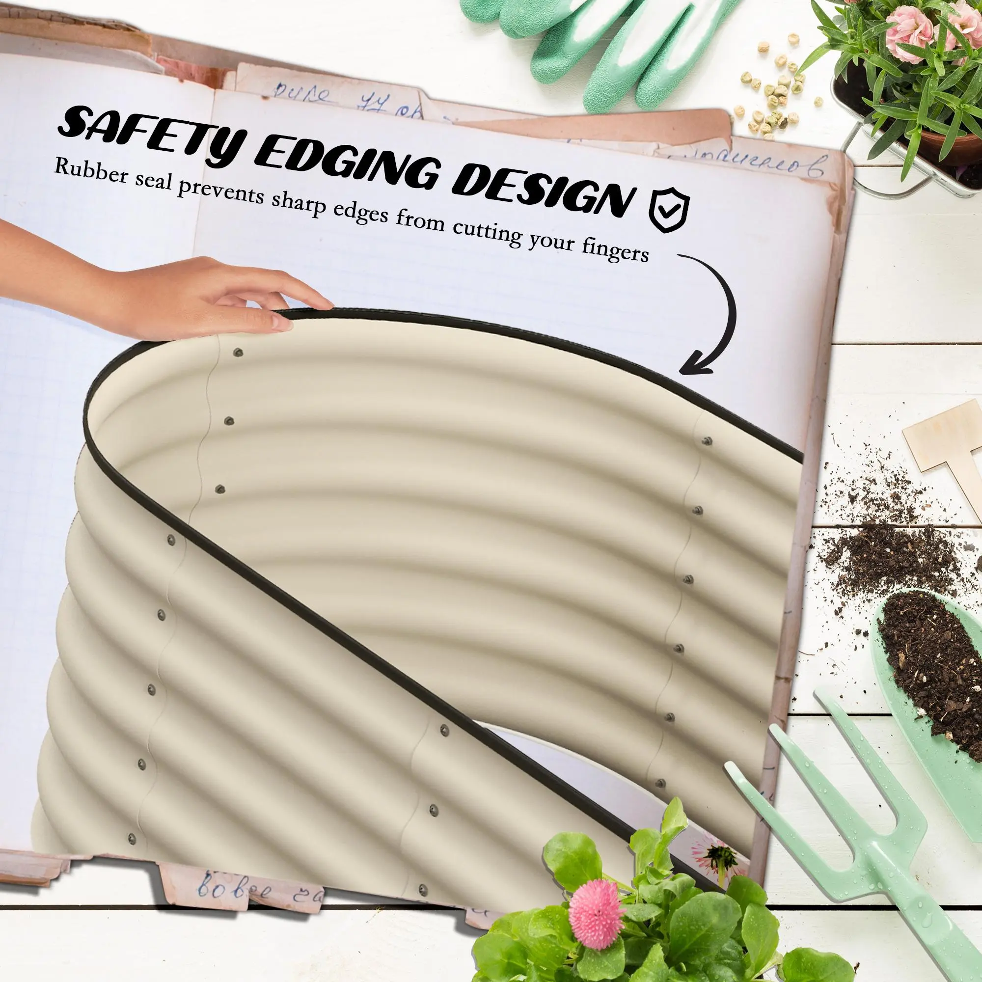 Outsunny 8' x 2' x 1.4' Galvanized Raised Garden Bed Kit with Safety Edging, Easy DIY Stock Tank for Growing Flowers, Herbs & Vegetables Outsunny 8' x 2' x 1.4' Galvanized Raised Garden Bed Kit with Safety Edging, Easy DIY Stock Tank for Growing Flowers, Herbs & Vegetables