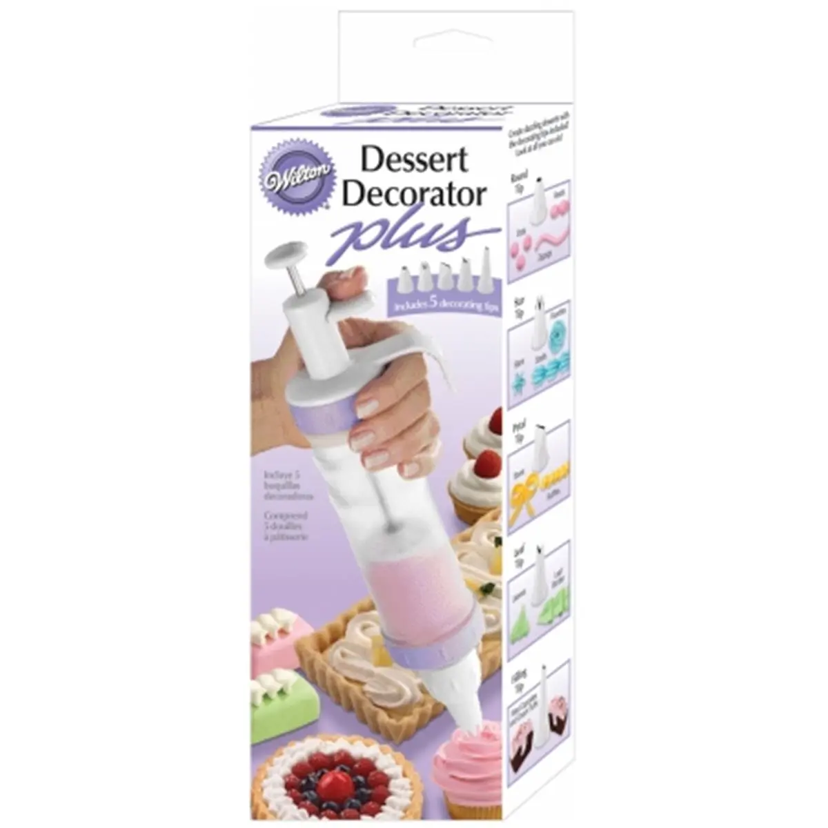 Wilton Dessert Decorator Plus Cake Decorating Tool Set, 2-Pack, 11.3x4x2.75in, Includes 5 Cake Decorating Nozzles, Cake Decorating Nozzle