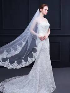 New Wedding Veil with Lace Trim, Hair Comb, Bridal Accessories, Elegant Wedding Decorations, Perfect for Bridesmaids & Groomsmen