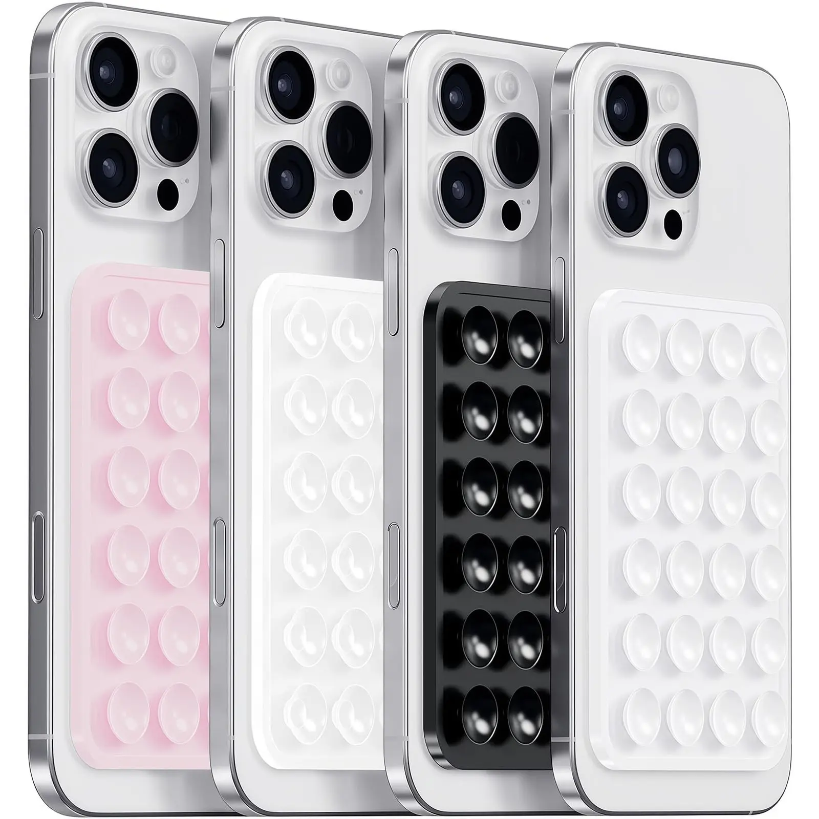 4PCS Silicone Suction Phone Case Mount, Non Slip Sticky Grip for Cellphone, Silicon  Adhesive Suction Cup