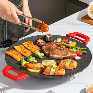 Adjustable Temperature Electric Korean Outdoor Use Multi-Function BBQ Griddle with Low-Smoke Non-Stick Design for All Occasions