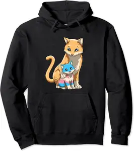 Transgender Pride Mama Cat Mother Daughger Son Pullover Hoodie - Luismrid Shop 98B09BK8JWCT