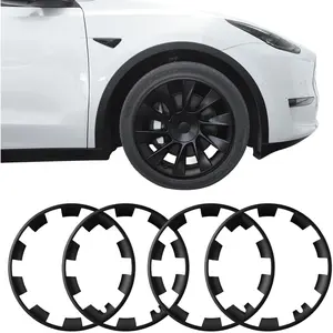 BASENOR 2024-2020 Tesla Model Y 20 Inch Wheel Rim Protector ABS Rim Guard Rim Hubcap Cover (Proprietary Design) Car Protection Tire Trim Rings for Model Y Exterior Accessories