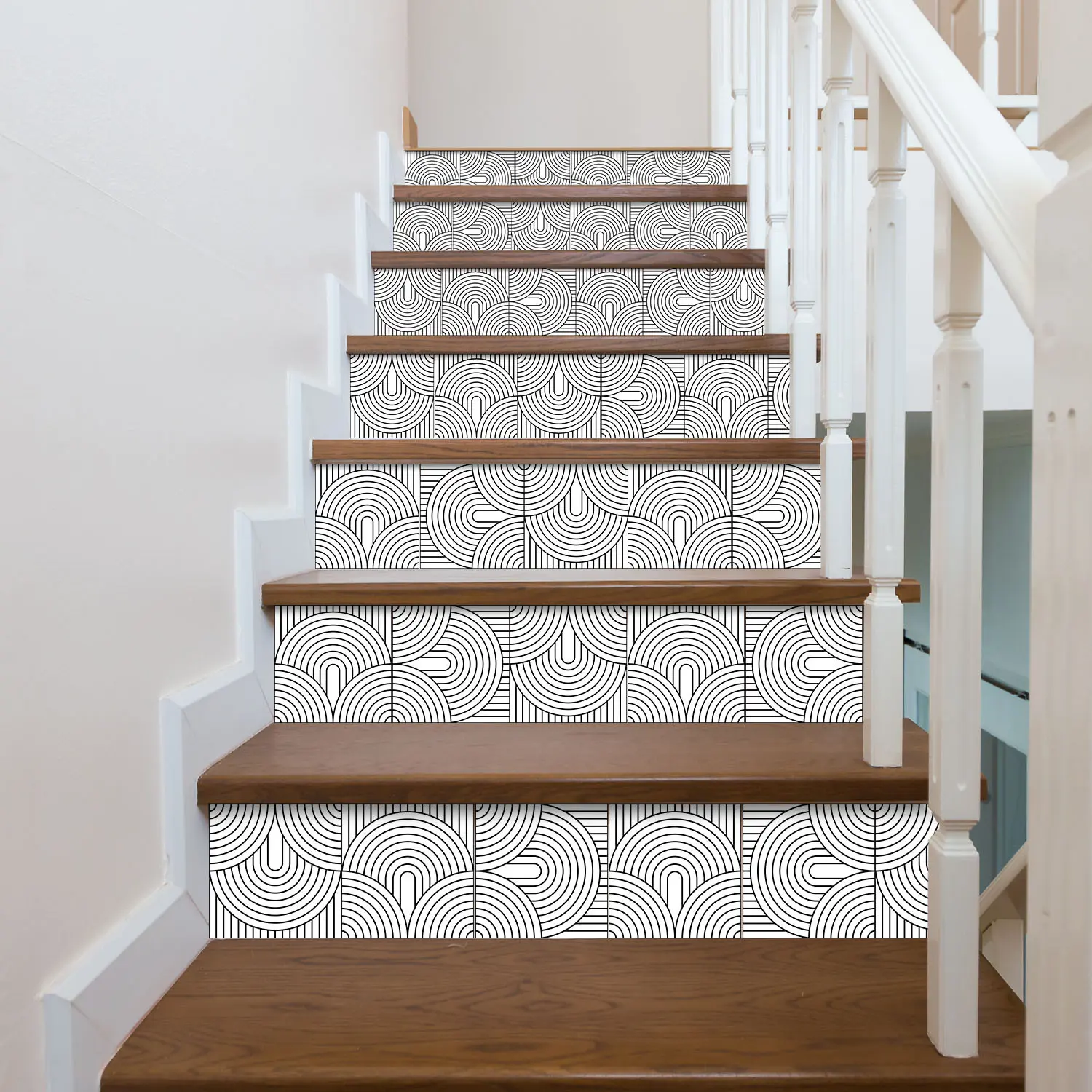 15 Pcs Matte Textured Tile Wallpaper, Geometric Arch Design, Waterproof, Anti Slip, Splash Proof, for Kitchen & Bathroom Decoration