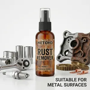 Powerful rust remover and rust preventer spray, fast-penetrating formula, specially designed for removing oxidation and rust from metal surfaces.