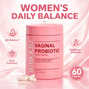 BJBKKBZ Edible Vaginal Probiotic Vitamin Capsules - V-Positiv Blend with Prebiotic XOS, FOS, Inulin - 60-Count Healthcare Dietary Supplement for Vaginal pH & Yeast Balance
