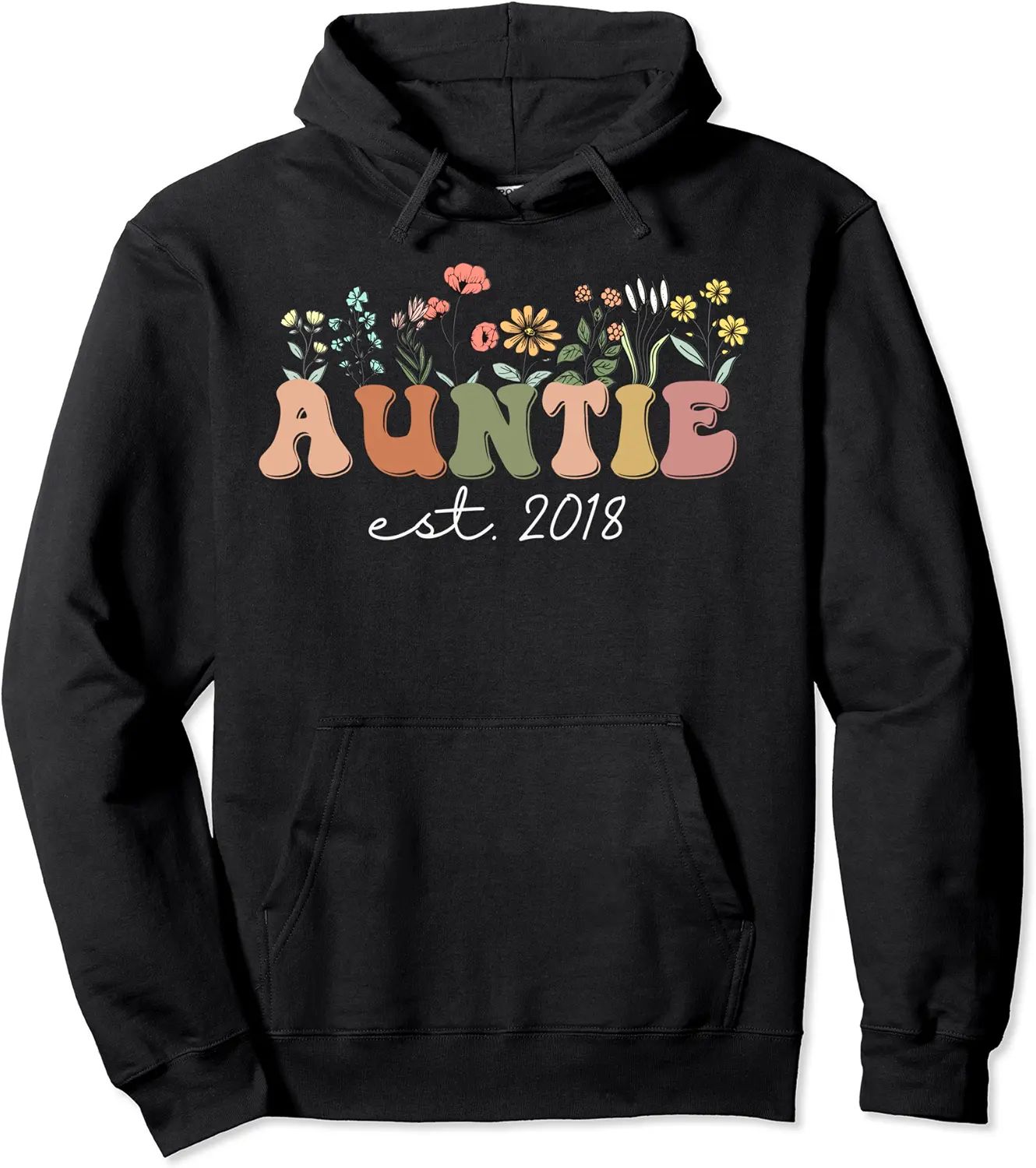 Auntie Est 2018 Auntie To Be, New Aunt Wildflower Pregnancy Pullover Hoodie - Nafeesaami Shop 71B0CC6KFYCV