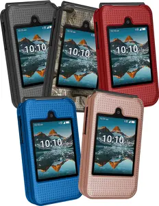 Case for Consumer Cellular Iris Easy Flip Phone / Boost Mobile Summit Flip 4G, Nakedcellphone Slim Hard Shell Protector Cover [Anti-Fingerprint, Grid Texture] for SL006D (2024)