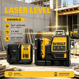 DEWALT New DW089LG 12 Lines 3x360° Green Laser Level 12V Lithium Self Leveling Horizontal Vertical Construction Measuring Tool