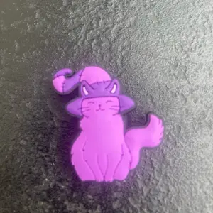 Purple Halloween witch cat croc charm Footwear Decor