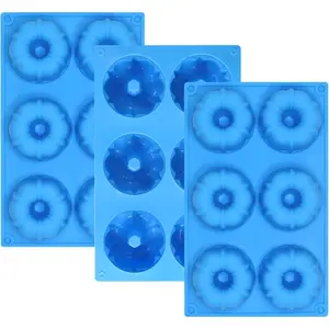 Fluted Tube Pan, 3 Pack 6-Cavity Mini Cake Pans, Chocoflan Molds for Baking