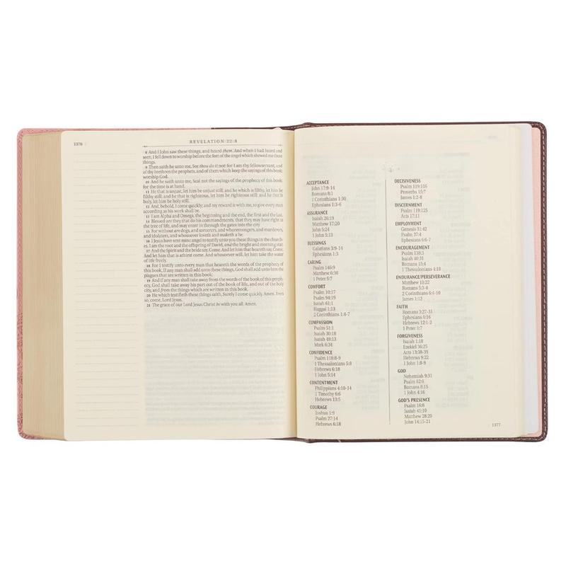 KJV Holy Bible, Note-taking Bible, Faux Leather Hardcover - King James Version, Brown/Pink (KJV Note-taking Editions)