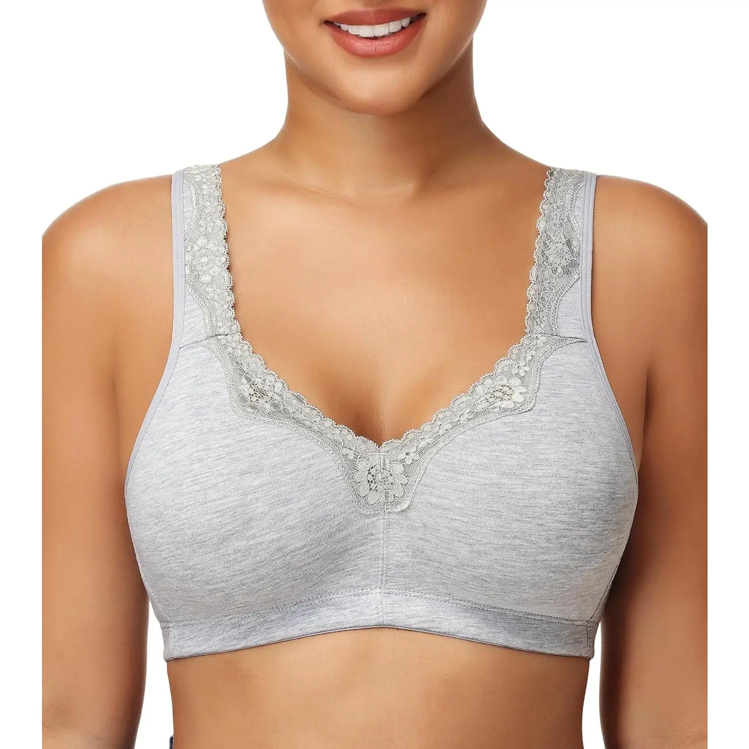 Minimizer Cotton Bra for Women Full Coverage Wireless Non Padded Plus Size