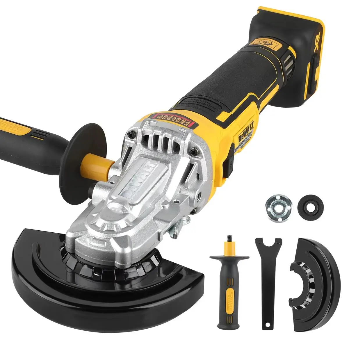 DEWALT DCG405FN Brushless Motor Cordless Angle Grinder (Angle Grinding Machine, Power Tools Grinders), 20V MAX XR Rechargeable, 125mm, 8500 RPM, Portable Cutting/Polishing Hand Power Tool