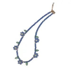 Flower Beaded Necklaces Necklace Pendant Acrylic Texture