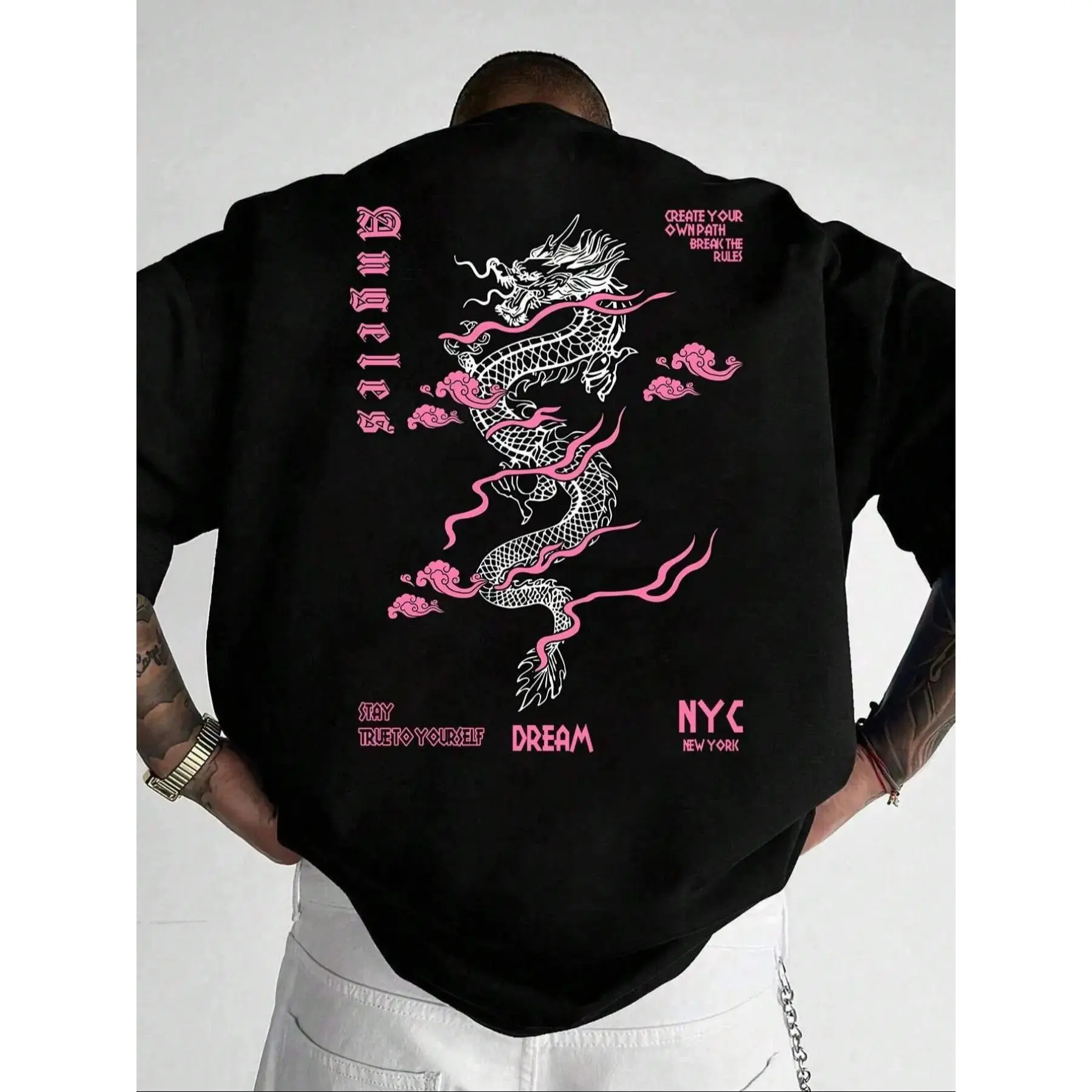 Men's Dragon Graphic Print Round Neck Tee Regular Fit Casual Soft Comfortable Short Sleeve T-shirt Summer Men's  Daily Home Wear Streetwear Casual Street Fashion Must-Have Cozy Street Style Shirt