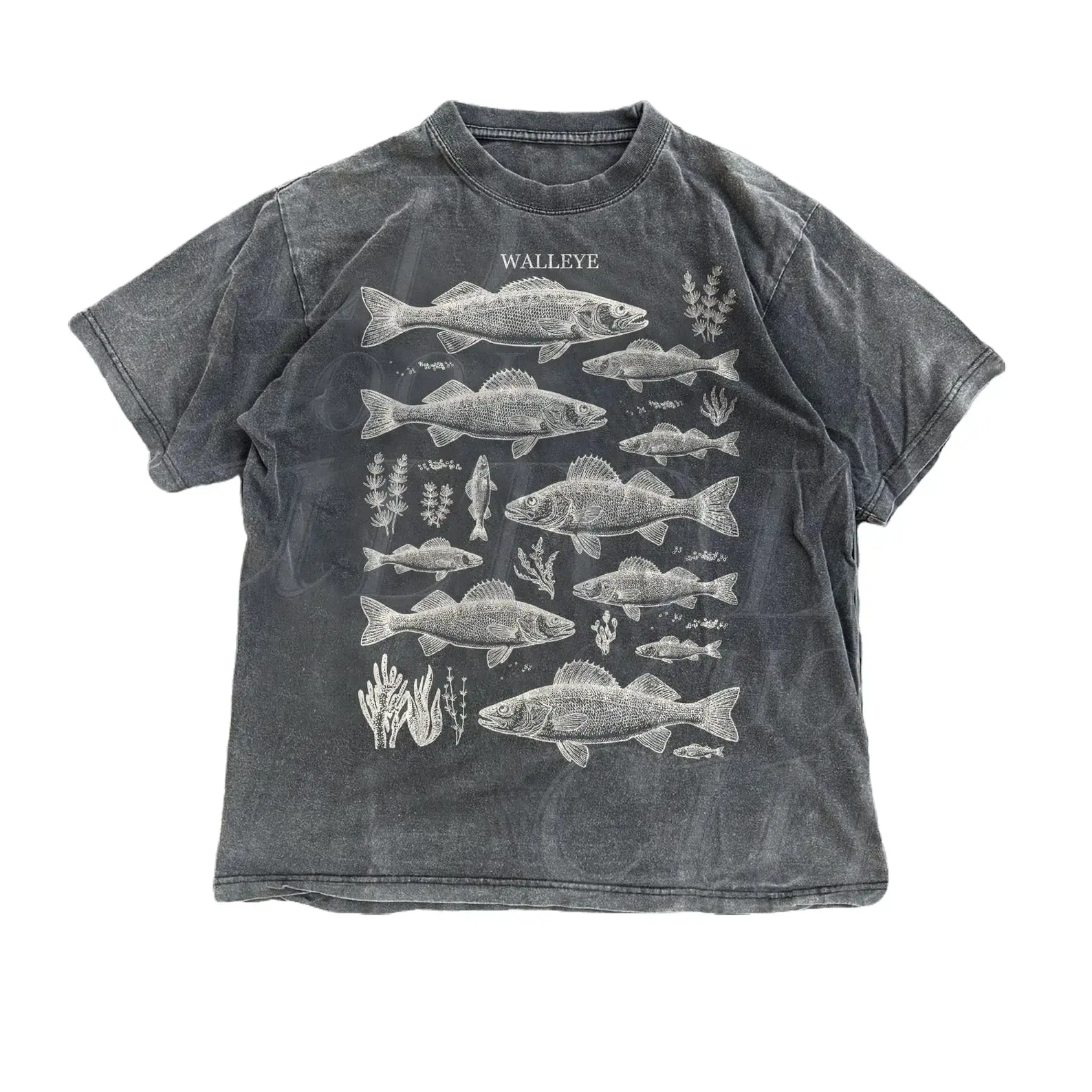 Walleye Fishing Vintage 90s Graphic T-Shirt, Retre Fisherman Y2k Unisex Washed Tee, Lake Life Angler Gifts1 Womenswear Tops
