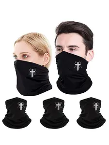 Cross Printing Face Mask, Breathable Neck Gaiter, Windproof Bandana, Breathable Face Cover, Fashion Accessories for Men & Women for Fishing Running Cycling