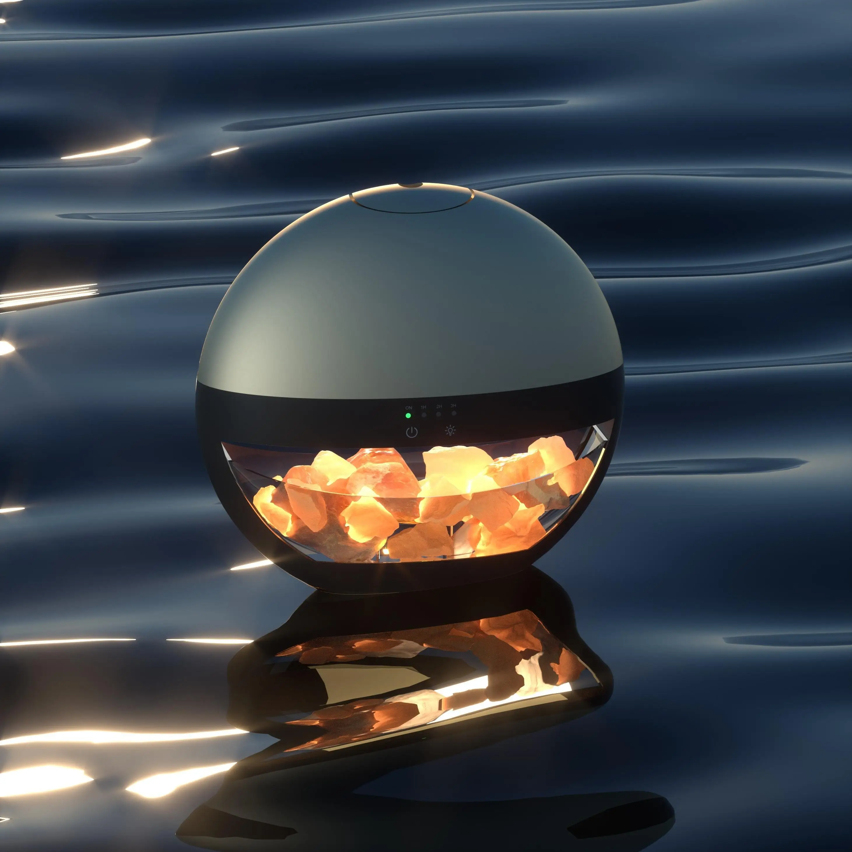 SALKING AquaHeart Salt & Lamp Essential Oil Diffuser with Himalayan Salt Rock Bag & USB Cable for Room Perfume & Flower Aroma Freshener