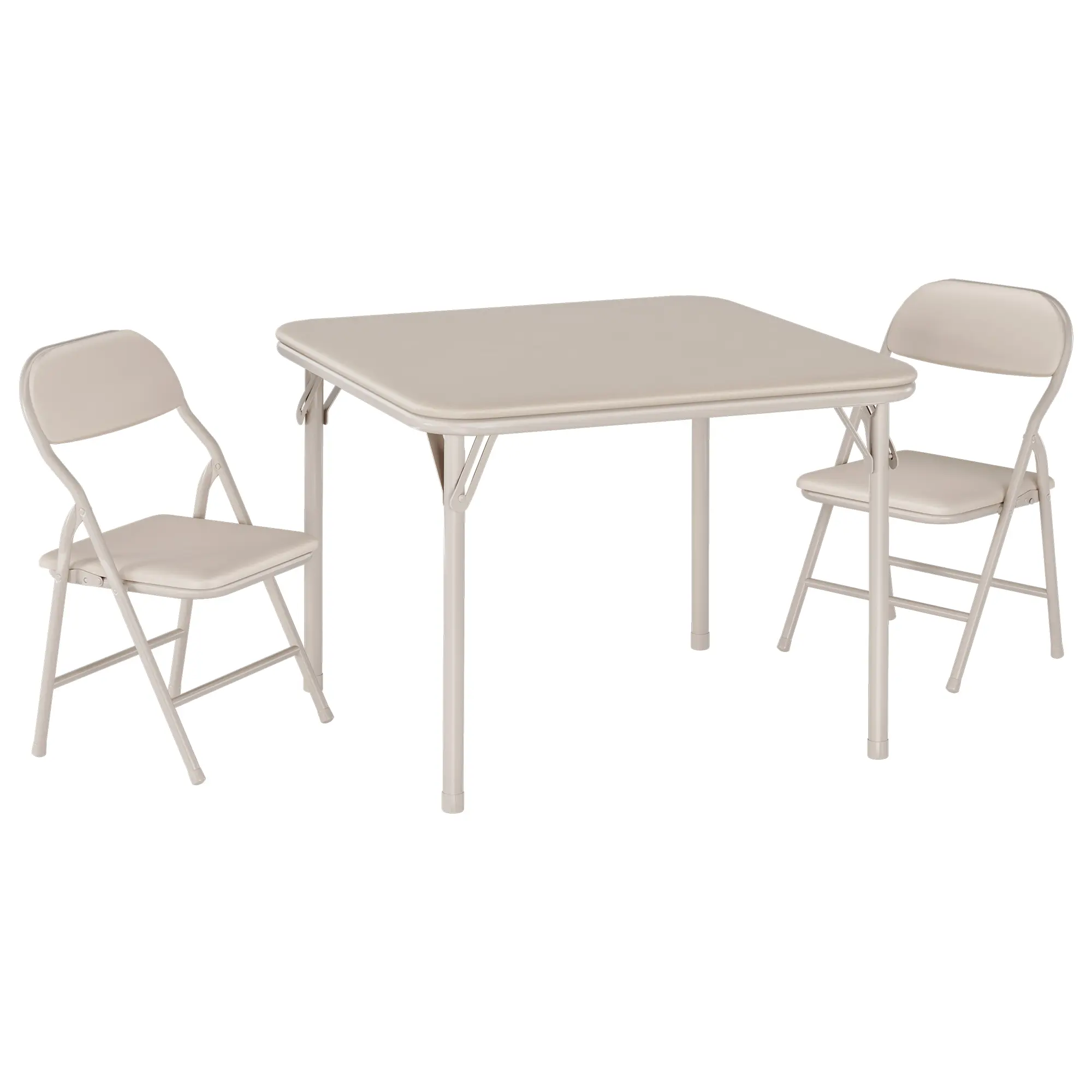 Kids Folding Table And Chairs Set No Assembly Required Toddler Activity Desk Soft PU Leather Cushioned Chairs Waterproof Desktop Folder Table For Arts Crafts Drawing Playroom Daycare Classroom Furniture Picnic Table For Boys Girls