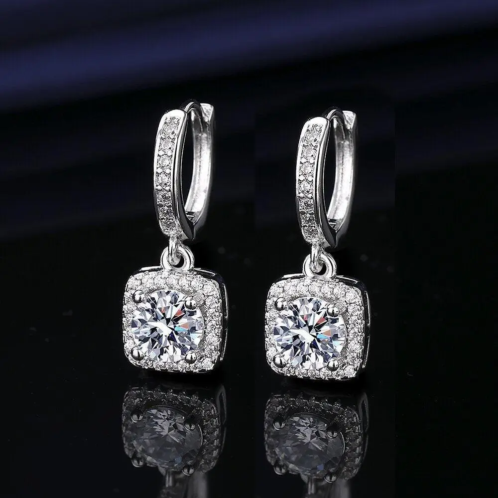 Moissanite Stud Earrings for Women | 1 Carat-Alternative Stones | Hypoallergenic...