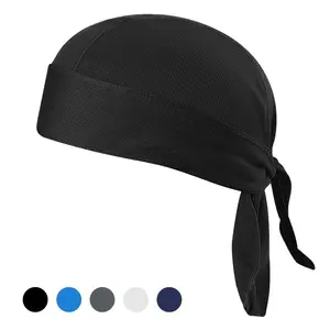 Outdoor Cycling Quick-Dry Breathable Mesh Pirate Hat Motorcycle Head Wrap Small Cap Moisture-Wicking Sports Headscarf Gear for Cycling & Motorcycle Rides