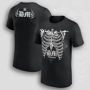Men's Black Dominik Mysterio Bandana Rib Cage T-Shirt, Dirty Dom WWE Pro Wrestling Graphic Tee, Judgment Day Vintage Streetwear Shirt