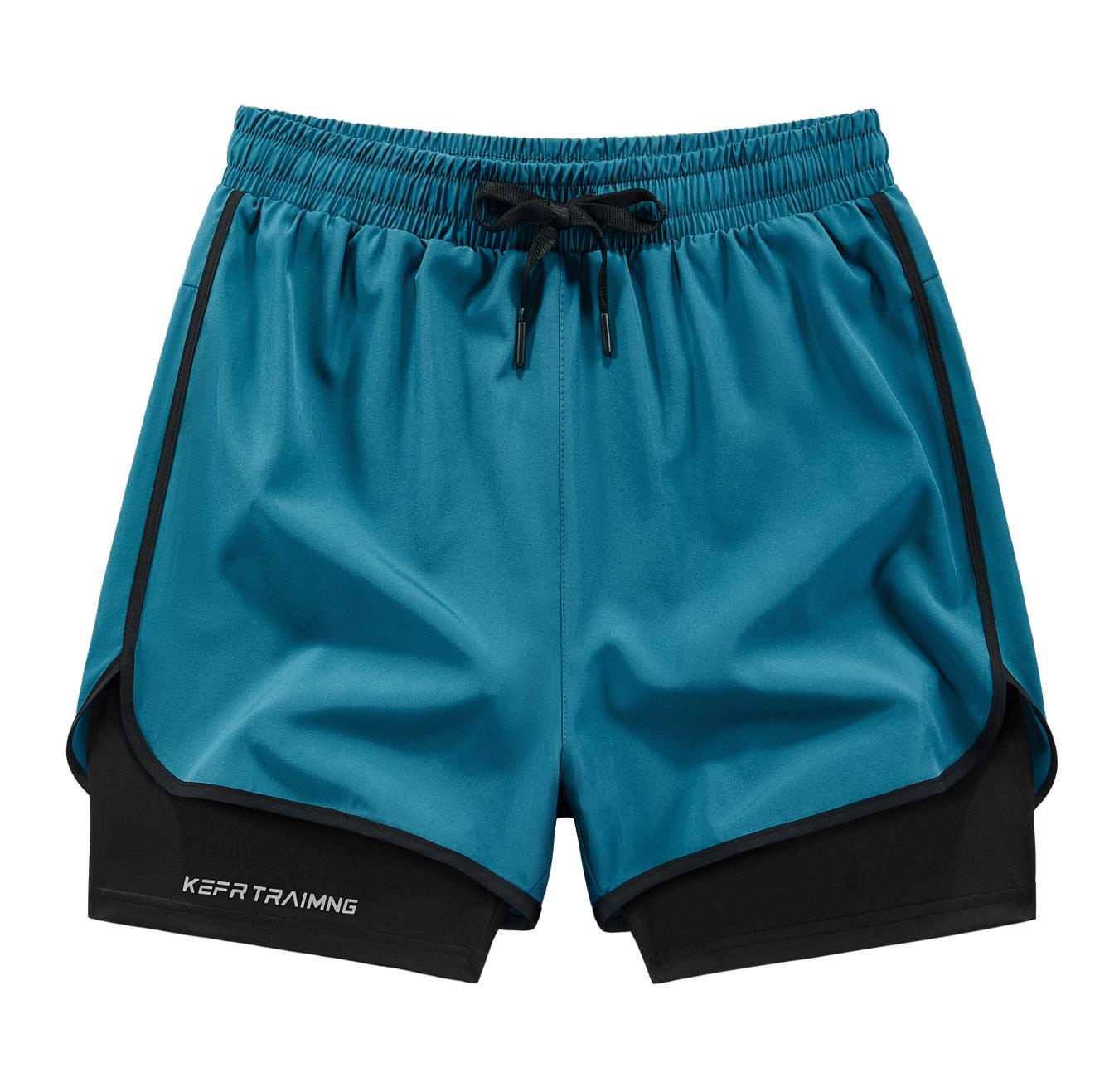 Men’s 3-pack double-layer faux two-piece running shorts with phone pocket and towel loop; quick-drying, breathable, anti-exposure design; lightweight and comfortable; versatile for running, fitness, basketball training, everyday commuting.