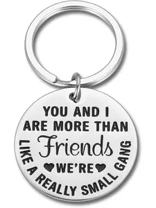 Fashion Letter Pattern Round Shaped Keychain, Stainless Steel Keychain for Women & Men, Trendy All-match Keychain for Birthday Gift, Personalized Heart Tag