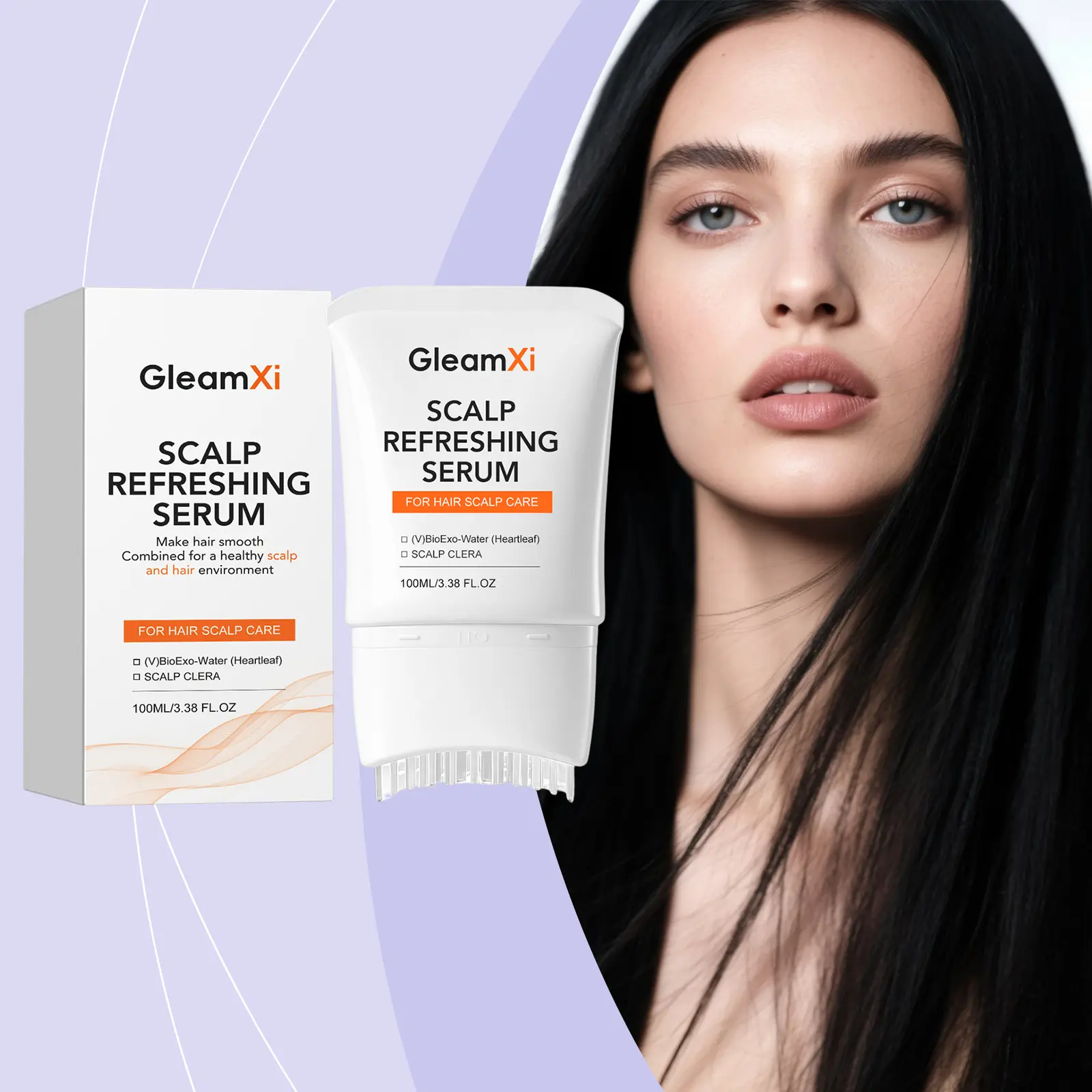 GleamXi Refreshing Scalp Serum: A gentle, non-greasy, lightweight daily care product that leaves hair moisturized and smooth after massage.