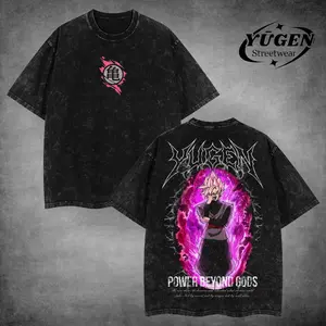 [Yūgen Store] Black G0ku Rose DBZ Retro Acid Washed Oversized Hoodie & T-Shirt, Heavyweight Cotton Unisex Anime Manga Tee, Anime Merch, Menswear Streetwear, Gift For Anime Fan.