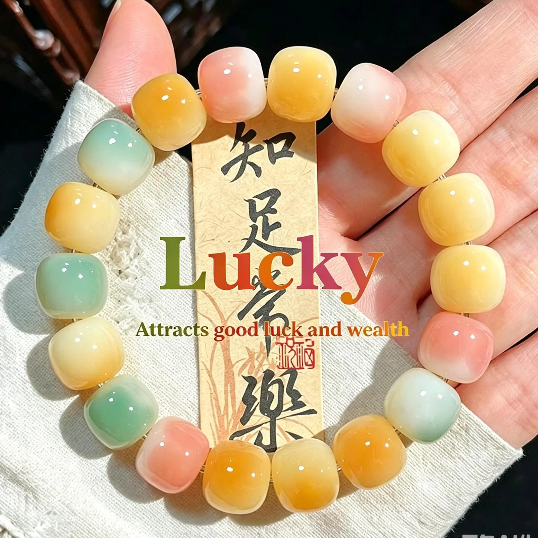 Classic Bodhi Root Beaded Bracelet with Green Gradient - Unisex Single Strand Buddhism Jewelry, PE Chain Accessory for Daily Meditation
