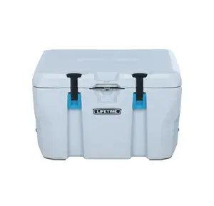 Lifetime 55qt Bear-Resistant Camping Cooler, Premium High Performance, Ice Retention, Hard Cooler, 60 Can Capacity, Light Gray