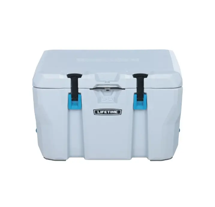 Lifetime 55qt Bear-Resistant Camping Cooler, Premium High Performance, Ice Retention, Hard Cooler, 60 Can Capacity, Light Gray