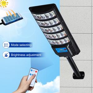 2 Pack Solar Street Lights Outdoor, 6500K Outside Waterproof LED Street Light Dusk to Dawn, Wide Angle Lamps with Motion Sensor & Remote Control, Solar Lights Outdoor for Garden Yard, LED Solar Powered Flood Light
