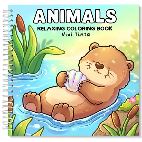 VIVI TINTA Cute Style Coloring Book - Adult Office Art Supplies, 40 Cozy Pages with Detail Illustrations of Interesting Adorable Critters in Natural Habitats, Thoughtful Gift for Friends & Family