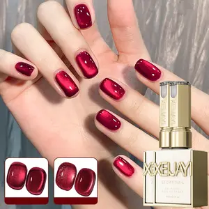 1PC 15ML Ancola Red 2-Color Ultra-Bright Magnetic UV Gel with High Saturation, Long-Lasting And Dazzling Cat'S Eye Effect, an Essential for Home Salon Manicures And a Perfect Christmas Gift for Women Nail Nail Art Polish Cutics