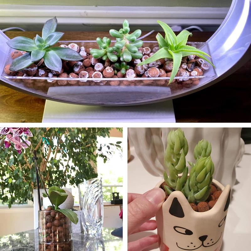 4LB Leca Clay Pebbles for  4mm-16mm Lightweight Clay Balls   Hydro Balls for Aquarium Potted  Hydroponic Growing Gardening Orchids Drainage Decoration Aquaponics