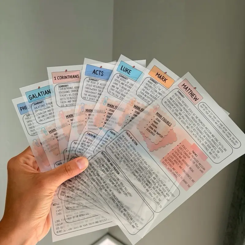 COLOR 66 Bible Chapter Summaries Tip-In Inserts