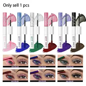 Shimmering Diamond Color Glossy Waterproof Mascara, Smudge-Proof Dual-Ended Mascara, Curly Lashes with Shiny Multicolor Shine