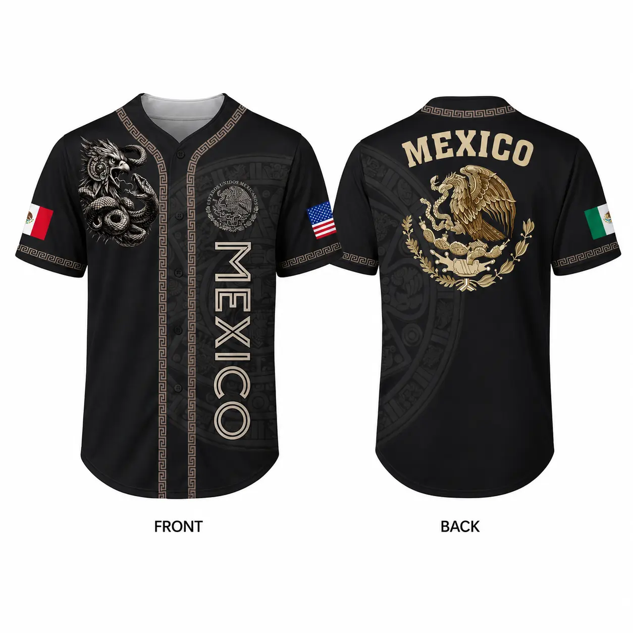 Mexico Baseball Jersey for Men Women, Aztec Eagle Snake Graphic Button Down V Neck Shirt, Mexican Flag Short Sleeve Sportswear Top, Retro Casual Game Day Fan Jersey, Clothes, Outfits, Men’s Wear, Men Fashion, Summer Men Clothes, Fashion Men Clothes
