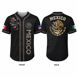 Mexico Baseball Jersey for Men Women, Aztec Eagle Snake Graphic Button Down V Neck Shirt, Mexican Flag Short Sleeve Sportswear Top, Retro Casual Game Day Fan Jersey, Clothes, Outfits, Men’s Wear, Men Fashion, Summer Men Clothes, Fashion Men Clothes