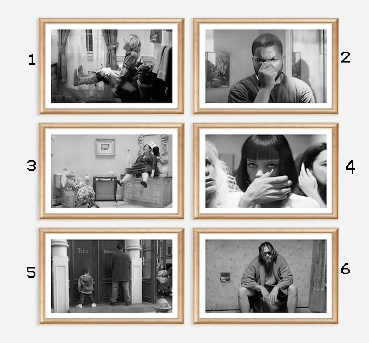 Movie Scenes Bathroom Art Poster Set | Mix + Match Bathroom Prints | Bathroom Art Bundle | Toilet Humor Wall Decor Funny Gift