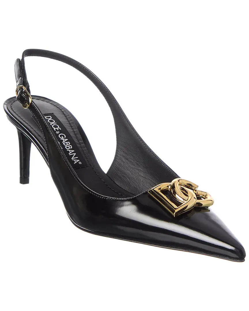 Dolce & Gabbana DG Logo Patent Slingback Pump
