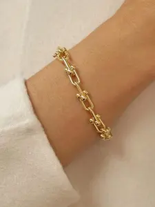 Vintage Stainless Steel Trendy Design Heavy duty U-shaped Horseshoe Bracelet for Women Titanium Steel Joint Bracelet Suitable for Personalized Hip Hop Party Bracelet Titanium Steel Bangle Stainless Steel Bracelets