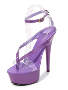 Handmade Custom Luxury High Heel Shoes, 15cm Stiletto Sandals, High Heeled Sandals, Sexy Toe Thong, Elegant Summer Party Shoes, Fashion Evening Wear Footwear