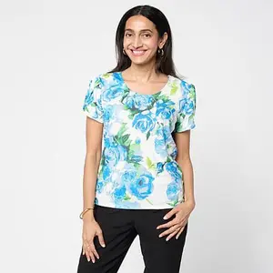 Jaclyn Smith Scoop-Neck Tulip Sleeve Knit Tee