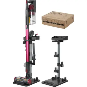 Cordless Vacuum Stand Adjustable Height 7 Accessory Holders Storage Box Vac Standing Dock Compatible with Stick Vacuum Cleaners (Max. 1 4/5" Vac Wand)